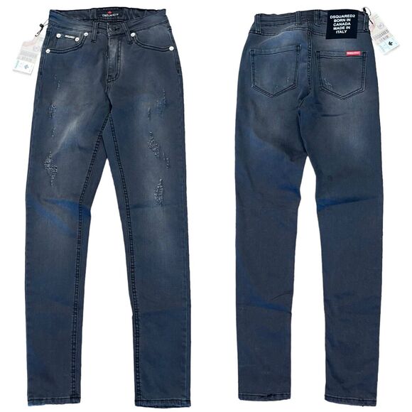 DSQUARED2 Y2K Jeans Denim Skinny Distressed Deadstock Mid-Rise - Picture 1 of 14